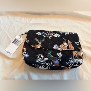 BNWT Vera Bradley Merry Mischief Brush and cosmetic case black